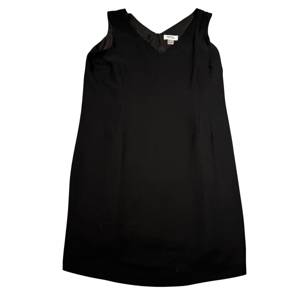 Bob Mackie Studio Womens 24W Black Little Black Shift Dress Lined Crepe